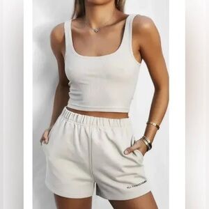 All Things Golden Sweat Shorts in Beige | NWOT, Never Worn ✨